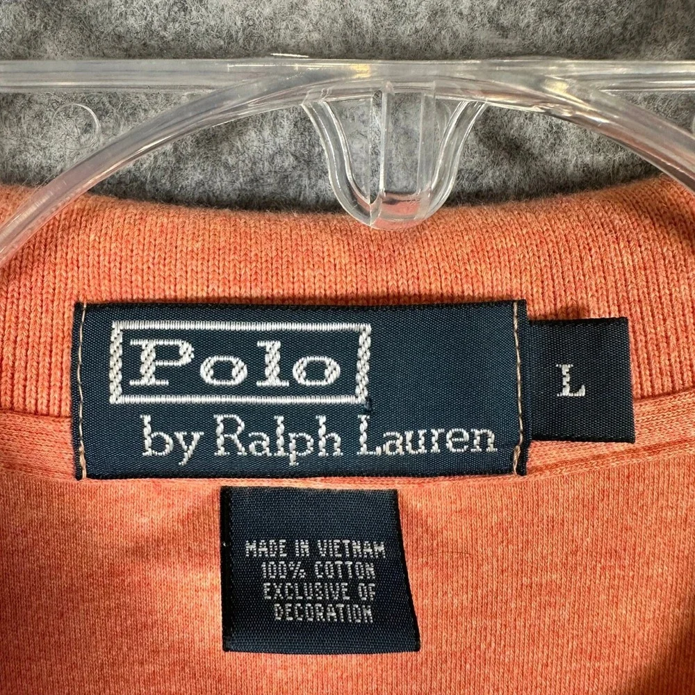Polo Ralph Lauren Classic Fit Polo Shirt Mens Large Short Sleeve Casual Orange